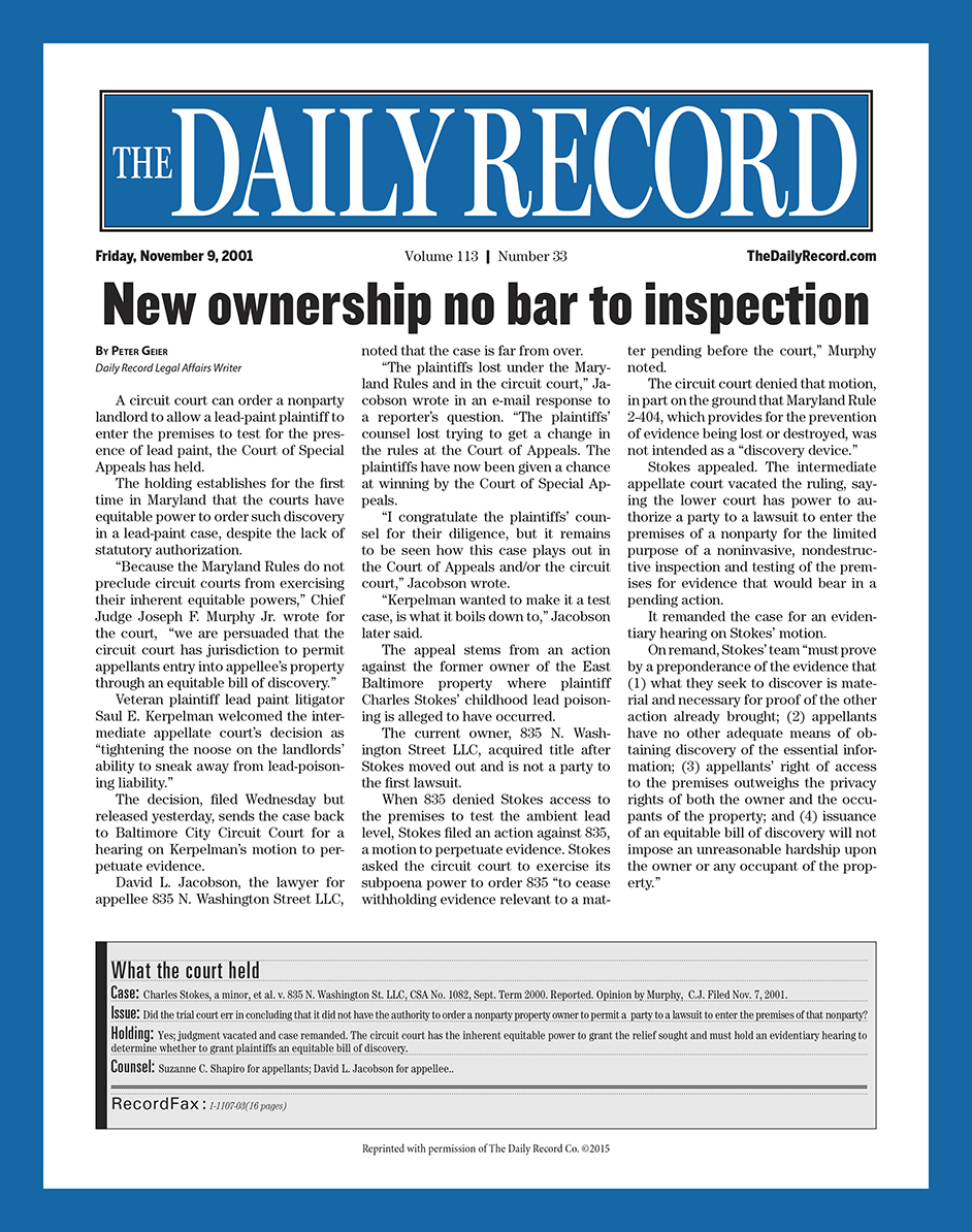 New ownership no bar inspection